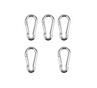 Mosquetones, ganchos resistentes, Mosquetón de acero inoxidable 304 con ojal y hebilla de resorte, llavero M4 M5 M6 M7 M8 M9 M10 M11 M12(M12,5PCS)