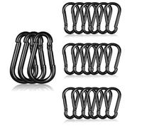 Mosquetones M4 de 20 unidades, 4 cm de acero galvanizado, mosquetón pequeño y pesado, llavero para escalada, pesca, camping, hamaca y correas para perros, capacidad de carga de 50 kg, color negro