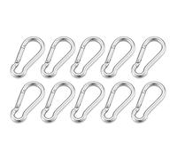 Mosquetones Mosquetón de acero inoxidable 304, mosquetón con ojal, hebilla resorte, llavero M4 M5 M6 M7 M8 M9 M10 M11 M12 para Llaves, Camping, Hamaca(M8,10PCS)