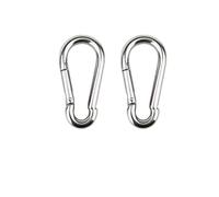 Mosquetones Mosquetón de acero inoxidable 304, mosquetón con ojal, hebilla resorte, llavero M4 M5 M6 M7 M8 M9 M10 M11 M12 para Llaves, Camping, Hamaca(M12,2PCS)