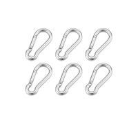 Mosquetones Mosquetón de acero inoxidable 316, resorte multifuncional, M4, M5, M6, M7, M8, gancho anillo bloqueo enlace rápido para Llaves, Camping, Hamaca(6Pcs,M8)