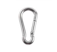 Mosquetones Mosquetón de resorte acero inoxidable 304, gancho anillo bloqueo enlace rápido, grillete a presión, sujeción cadena, 1/2/5 Uds para Llaves, Camping, Hamaca(M6(1),1pc)