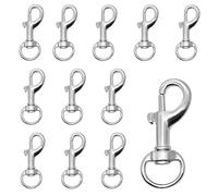 Mosquetones Pequeños,12 PCS Mosquetones Giratorias Mosquetón de Aleación de Zinc para Perros Gancho Clip 360° con Gatillo Uso en Correas Llaveros Camping y Actividades Outdoor