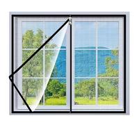 Mosquitera autoadhesiva ajustable para ventana, 90 x 90 cm, mosquitera invisible y a prueba de insectos, con cinta autoadhesiva