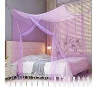 Mosquitera Cama Matrimonio Individual,Púrpura Grande Dosel Cama Mosquitero,Puerta Sencilla Mosquito Net con Kit de Montaje,Portátil Poliéster Malla Fina Mosquitera Viajes y Hogar 200x180 x165cm