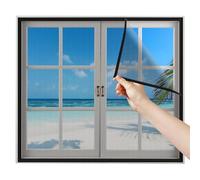 Mosquitera Camper Ventana Patio 55x135cm Negro Cortina para Ventanas Mosquiteras Correderas de Malla