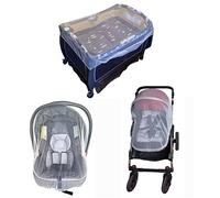 Mosquitera Carrito Bebé Universal, Antimosquitos Bebé|verano Funda Carrito, Mosquiteras Para Silla de Paseo, Elástica y lavable Red Anti Insectos Universal para Cochecitos, Capazos y Portabebés-Blanco