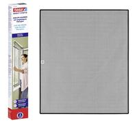 tesa Insect Stop Clip On - Mosquitera de Ventana con Marco Desmontable - Recortable a Medida - Malla Resistente de Fibra de Vidrio - Clips Autoadhesivos - 1 x 1,2 m - Antracita