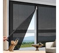 Mosquitera Con Cremallera Para Ventanas Fibra De Vidrio Duradera, Autoadhesiva, Tamaño Ajustable DIY, Instalación Sin Taladrar Marco, Mosquitera Resistente A Gatos Mascotas(Black,60x65cm)