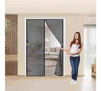 Mosquitera Corredera 125 x 140 cm Protección Contra Insectos, Malla Fina, Mantiene El Aire Fresco, Mosquitera Puerta para Puerta Corredera, de Salón, Negro