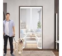Mosquitera Corredera 130 x 135 cm Protección Contra Insectos, Malla Fina, Mantiene El Aire Fresco, Cortinas Antimosquitos para Puerta de Balcón, Puerta de Patio, Blanco