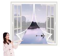 Mosquitera Corredera 175 x 180 cm Cierre Automático, sin Taladrar, Antimosquitos, Fácil Instalación, Mosquitera para Ventana para Puerta de Balcón, Puerta de Patio, Blanco