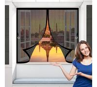 Mosquitera Corredera 60 x 130 cm Protección Contra Insectos, Malla Fina, Mantiene El Aire Fresco, Cortina Anti-Mosquitos para Puerta de Balcón, Puerta de Patio, Negro