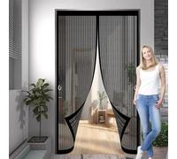 Mosquitera Corredera 72 x 156 cm Protección Contra Insectos, Malla Fina, Mantiene El Aire Fresco, Mosquiteras Magnética para Puerta Corredera, Puerta de Salón, Negro