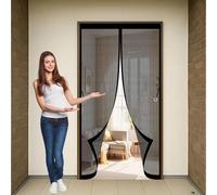 Mosquitera Corredera 80 x 110 cm Protección Contra Insectos, Malla Fina, Mantiene El Aire Fresco, Cortina de Protección para Puerta Corredera, Puerta de Salón, Negro