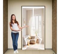 Mosquitera Corredera 80 x 110 cm Protección Contra Insectos, Malla Fina, Mantiene El Aire Fresco, Cortina Mosquitera Magnética para Puerta Corredera, Puerta de Salón, Blanco