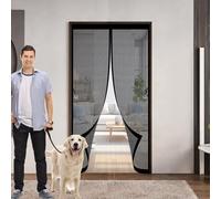 Mosquitera Corredera 90 x 165 cm Protección Contra Insectos, Malla Fina, Mantiene El Aire Fresco, Cortina Mosquitera con Imanes para Puerta Corredera, Puerta de Salón, Negro