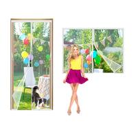 Mosquitera Cortina Corredera Magnetica, 40x95cm Mosquiteras Correderas Magnética Automático Cierre magnético Que se Cierra automáticamente para Puertas Correderas Blanco