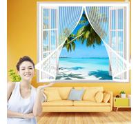 Mosquitera Cortina Magnetica 100 x 192 cm, Mosquitera Ventana Magnética Contra Moscas Cierre Automático Iman Fuertes para Prevenir Mosquitos y Insectos Anti-Mosquito, Blanco