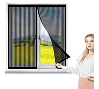 Mosquitera Cortina Magnetica 110 x 150 cm protección de Insectos Mosca Cortina Instalar Sin Taladrar para Marco de Ventanas, Negro
