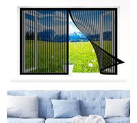 Mosquitera Cortina Magnetica, 120 x 120 cm Cortina de Ventana para Prevenir Mosquitos y Insectos, Fácil de Ensamblar Autoadhesivo para Marco de Ventanas, Negro
