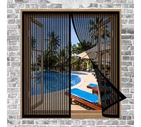 Mosquitera Cortina Magnetica 150 x 180 cm Mosquiteras con Imán para Ventana Abatible Cierre Automático Iman Fuertes para Marco de Ventanas, Negro