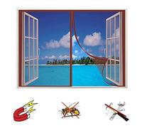 Mosquitera Cortina Magnetica, Cortina Mosquitera para Puertas, Mosquiteras Magnética Anti Insectos, Adsorción Magnética, Fácil de Instalar, Para Puerta, Ventana-90x90cm(35×35inch)