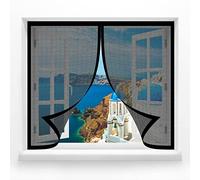 Mosquitera Cortina Mosquitera Magnética 120 x 125 cm Mosquitera Ventana Magnetica Se Cierra Automáticamente para Todas Las Ventanas Interiores y Exteriores, Negro