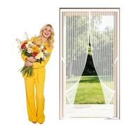 Mosquitera Cortina Puerta Magnetica 119 x 192 cm Magnético Automático Cortina Magnética Lejos de Los Mosquitos para Puertas de Salón Balcón Corredor, Blanco