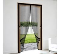 Mosquitera Cortina Puerta Magnetica 126 x 197 cm Magnético Automático Rede Mosquito Porta Magnética Resistente a La Rotura para Balcón Salón Dormitorio Puerta de Patio, Negro