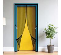 Mosquitera Cortina Puerta Magnetica 136 x 279 cm Varios Tallas Cortina Mosquitera Magnética Puertas Transpirables, Antimosquitos para Puerta Exterior de Balcón Patio, Negro