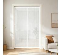 Mosquitera Cortina Puerta Magnetica 184 x 210 cm Evita El Paso de Insectos, para Dejar Pasar El Aire Mosquitero Magnético para Puerta para Puertas de Salón Balcón Corredor, Blanco