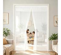 Mosquitera Cortina Puerta Magnetica 184 x 210 cm Mantiene El Aire Fresco Dentro y Los Bichos Fuera Mosquitera Ventana Magnetica para Puertas de Salón Balcón Corredor, Blanco