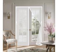 Mosquitera Cortina Puerta Magnetica 250 x 250 cm Cortina Mosquitera Puerta Exterior Protección Contra Insectos Que Entre Aire Fresco Fácil Instalación sin Taladrar, Blanco