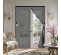 Mosquitera Cortina Puerta Magnetica 60 x 130 cm Antimosquitos con Imanes Cierre Automático, Mantiene El Aire Fresco en El Interior Fácil Instalación sin Taladrar, Negro