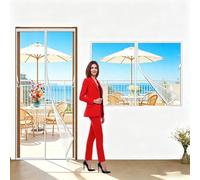 Mosquitera Cortina Puerta Magnetica 65x95cm Imantada Exterior Corredera, Antimosquitos con Imanes, Tela Mosquiteras de Ventanas para Puertas del Balcón, Magnético Automático Blanco