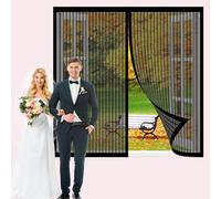 Mosquitera Cortina Puerta Magnetica 70 x 204 cm Adsorción Magnética Plegable Fácil de Instalar Cortina de Puerta Mosquitera para Puertas de Salón, Negro