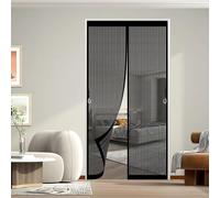 Mosquitera Cortina Puerta Magnetica 78 x 206 cm sin Taladrar Cortina Mosquitera Exterior Cierre Automático de Puerta para La Sala de Estar Del Balcón, Negro