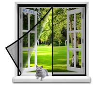 Mosquitera Cortina Ventana 135x140cm Magnetica Imantada Exterior Corredera, Antimosquitos con Imanes, Tela Mosquiteras de Ventanas para Puertas del Balcón, Magnético Automático Negro