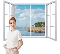 Mosquitera Cortina Ventana Magnetica 145x120cm Cortinas Mosquiteras Mosquitera Magnético para Puertas Ventanas Fácil para Niños y Mascotas Cierre Magnético Automático Blanco