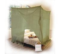 Mosquitera de Cama KLAMBOE, mosquiteras para Cama, Rectangular, sostenibles, Hechas a Mano, Tejido de Micro poliéster con Anillas para Colgar, Double Queen Verde té, 210cm x 160cm