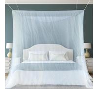 Mosquitera de cama, mosquitera, cama doble, 200 x 220 x 210 cm, mosquitera cuadrada, mosquitera para viajes y hogar, para camas individuales y dobles, acampada, protección contra mosquitos, color