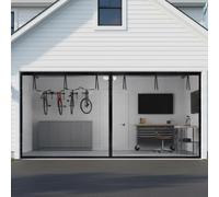 Mosquitera De Garaje, Mosquitera Puerta Magnetica, Puerta Mosquiteras Retráctil Para Garaje Con Manos Que Pasan a Través De Malla De Fibra De Vidrio 305 X 213 Cm(Blanca,274 x 274 cm(9 x 9 ft))