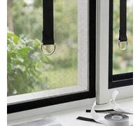 Mosquitera de Malla de Fibra Vidrio 50-150cm Malla Mosquitera Para Ventanas, Autoadhesivo Mosquitera Resistente a Gatos Mascotas, Mosquiteras Lavable Para Oficina Salón(Black,50x55cm)