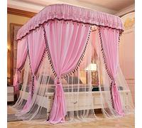 Mosquitera de riel en forma de U,de cama para el hogar 1.8m cama 1.5m dormitorio litera manto cama, riel doble capa elegante en polvo 2.0 * 2.2m cama-Riel doble capa elegante en polvo_2.0 * 2.2m cama