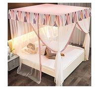 Mosquitera de Tres Puertas con Marco para Cortina de Cama Dosel de Cama de Varios tamaños Instalación Sencilla de Columna de cobertizo de Cuatro Esquinas (Color: B, Tamaño: 1,5 * 2,0 m)