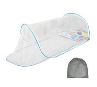 Mosquitera de viaje, cama plegable para cama individual, cama de malla fina portátil para camping, patios traseros, tienda de viaje plegable, mosquitera de viaje (azul)