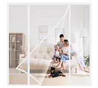 Mosquitera Doble con Imanes 245x215cm Bloquea eficazmente mosquitos, moscas y otros os mientras permite una excelente ventilación natural para Balcón y Corredores de Puertas Dobles Blanco