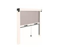 Mosquitera enrollable con marco 140x140cm fabricada en fibra de vidrio y aluminio color blanco y negro