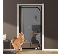 Mosquitera for puerta con cremallera for gatos, mosquitera for mascotas, mosquitera con cremallera, mosquitera extraíble for sala de estar, dormitorio, cocina y patio(Black,95x200cm)